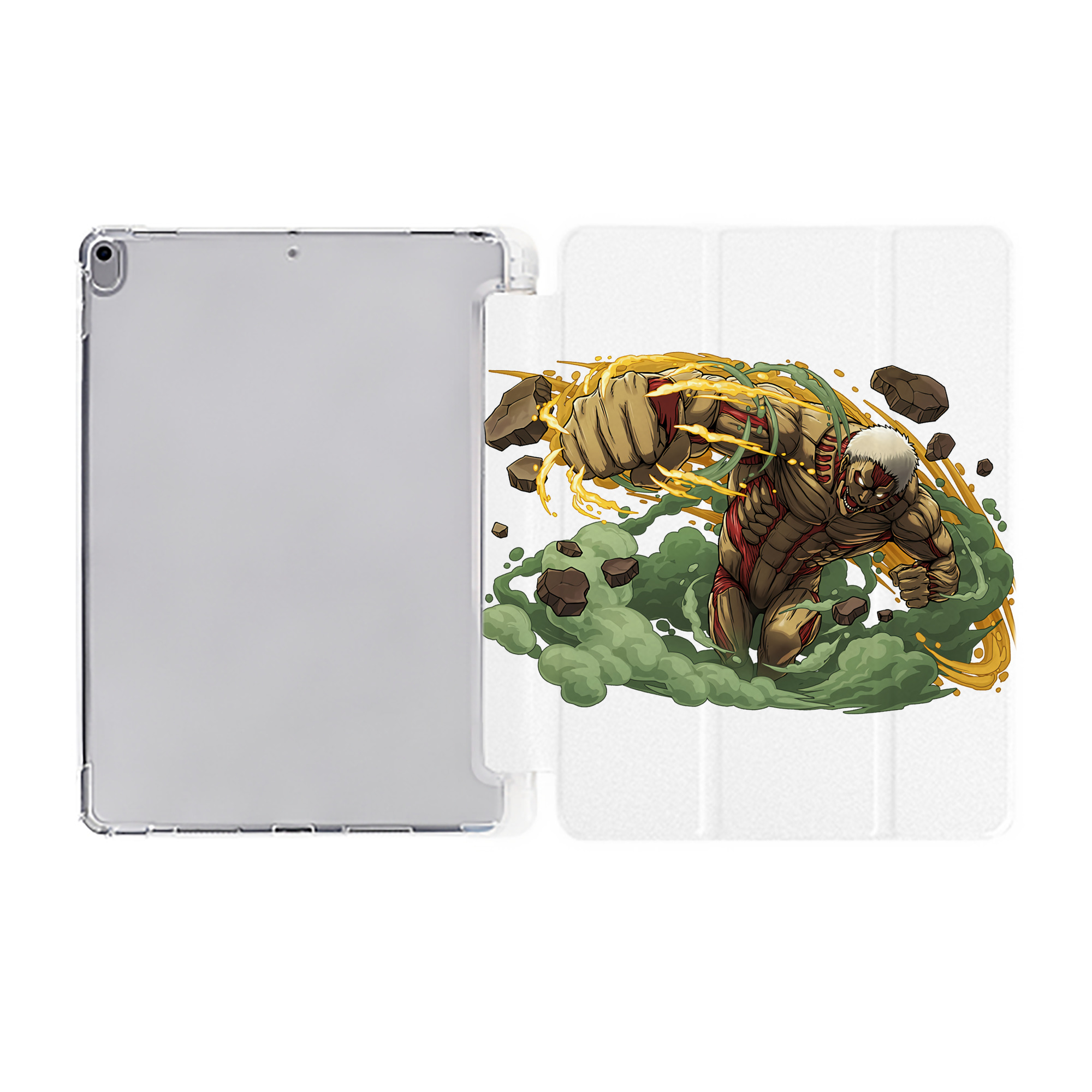 （画像用） 進撃の巨人 Attack on Titan IPad ケース ペン収納付き 三つ折りスタンド PUレザー×シリコン 対応機種9.5/10.5/10.9インチ